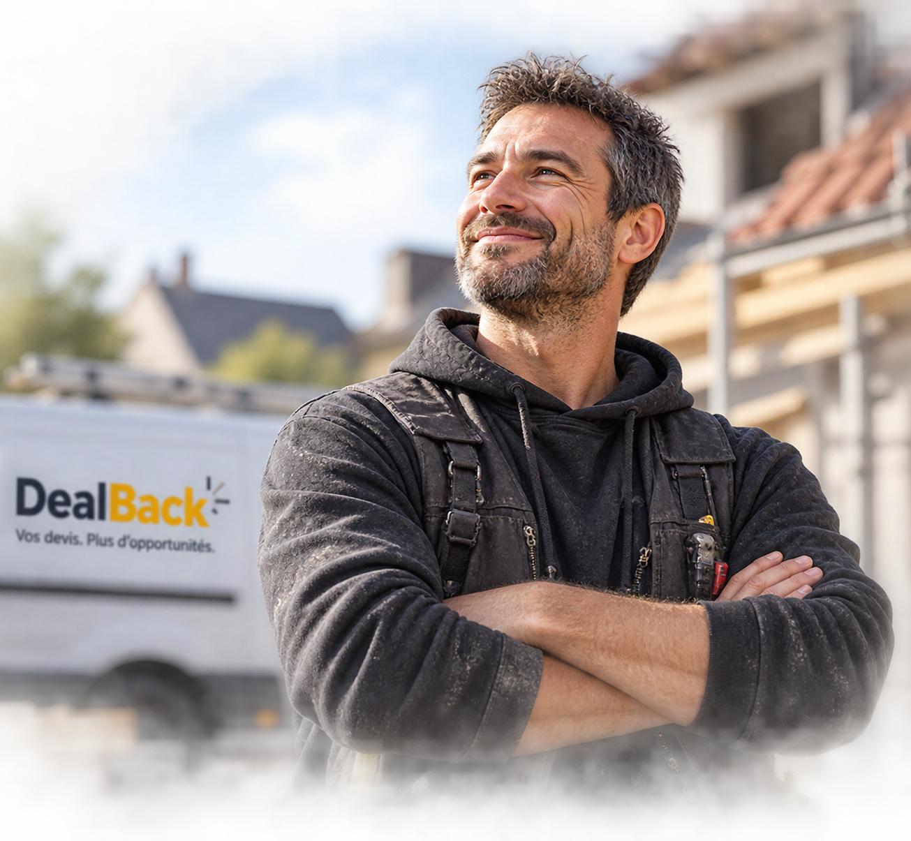 Artisan du bâtiment utilisant DealBack Pro